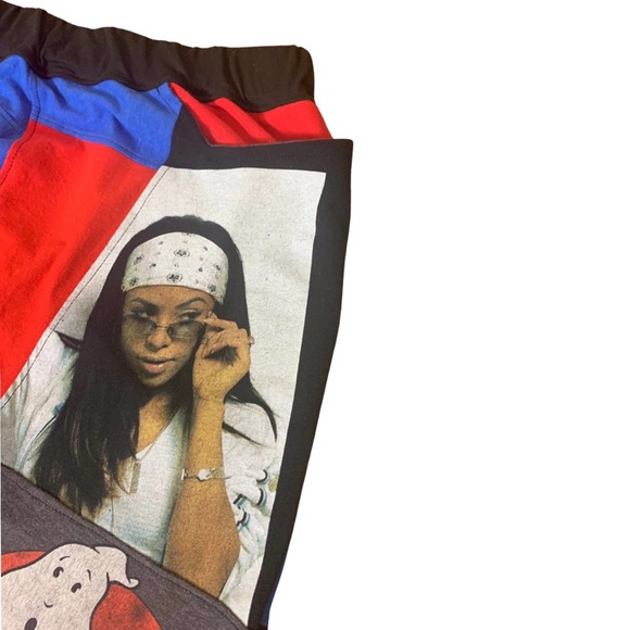 1 of 1 Reworked Pants Joggers. 90s, Elastic waistband, Patchwork style custom - Picture 4 of 9